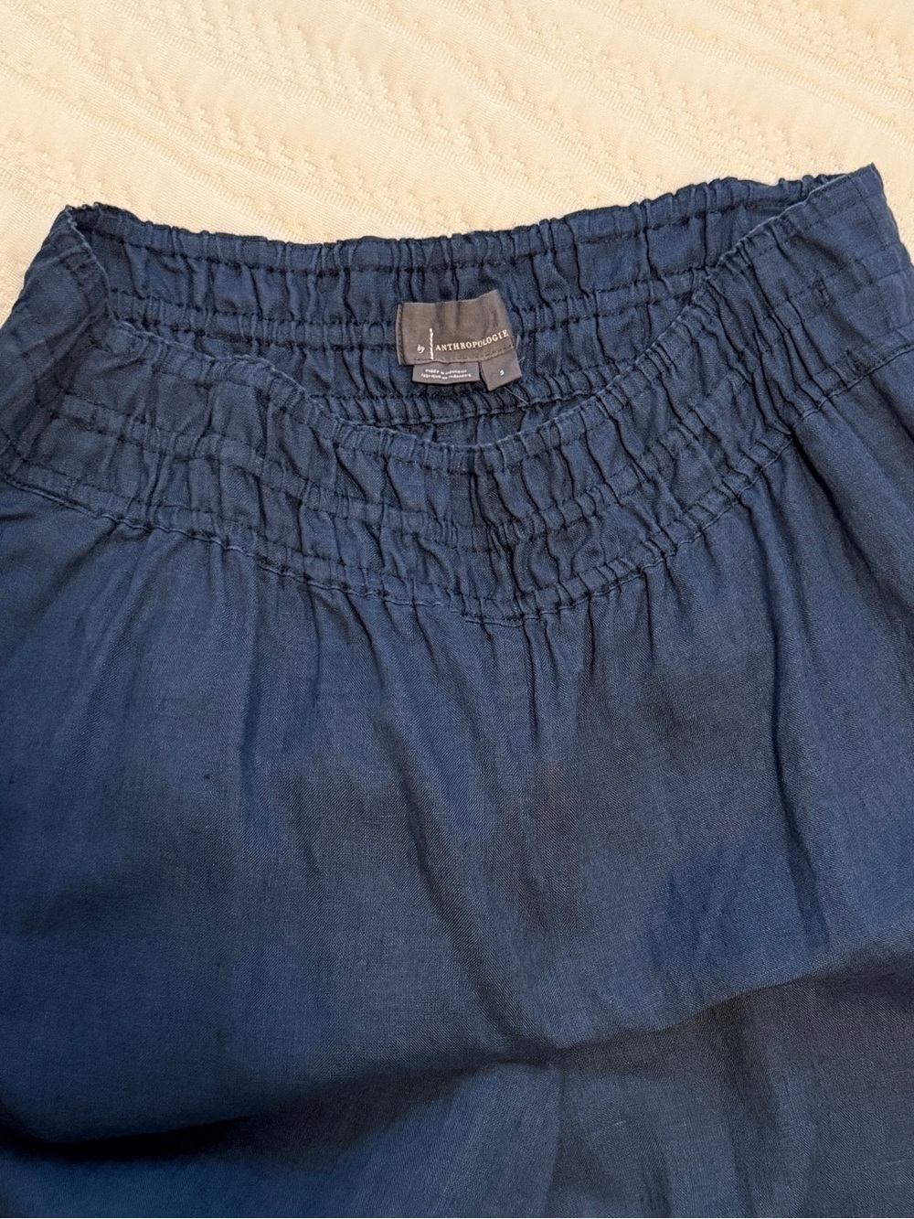 Anthropologie Somerset Linen Wide-Leg Pants – Size Small, Navy – Great Condition - Picture 5 of 6